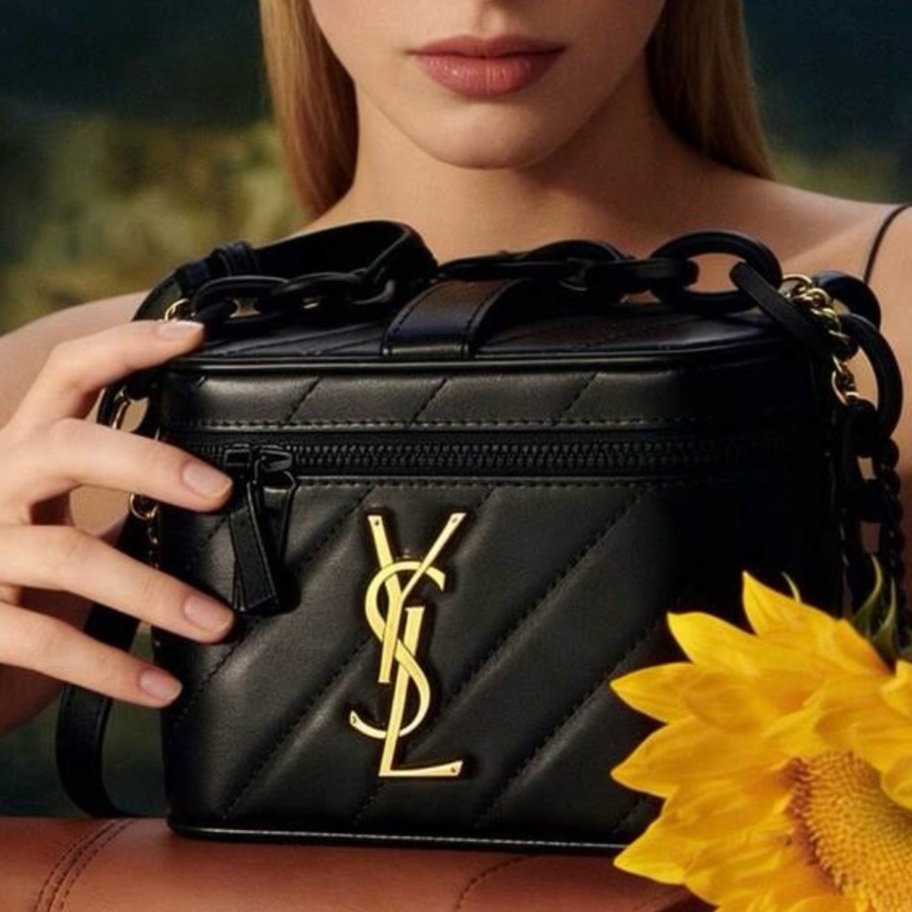 Yves Saint Laurent Black and Gold Crossbody Bag - Picture 2 of 10